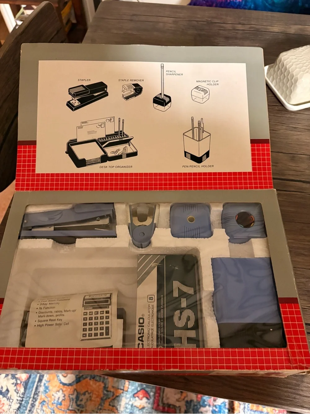 Vintage Blue Desk Accessory Set from Best